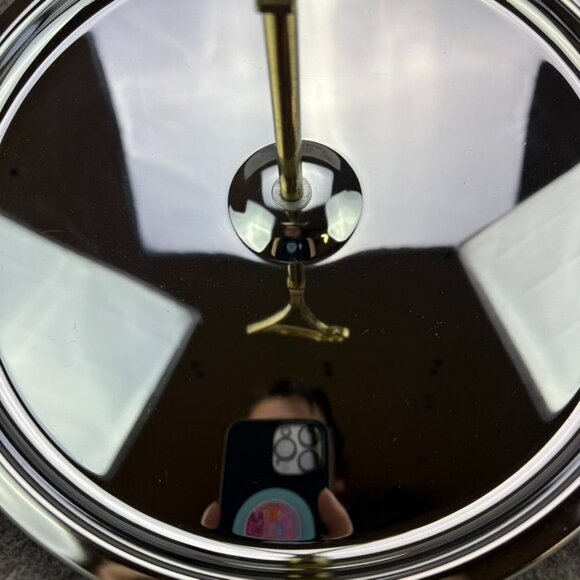 ✅Kromex Chrome & Brass Serving Tray Center handle Mid Centry style Party Event - Picture 3 of 7